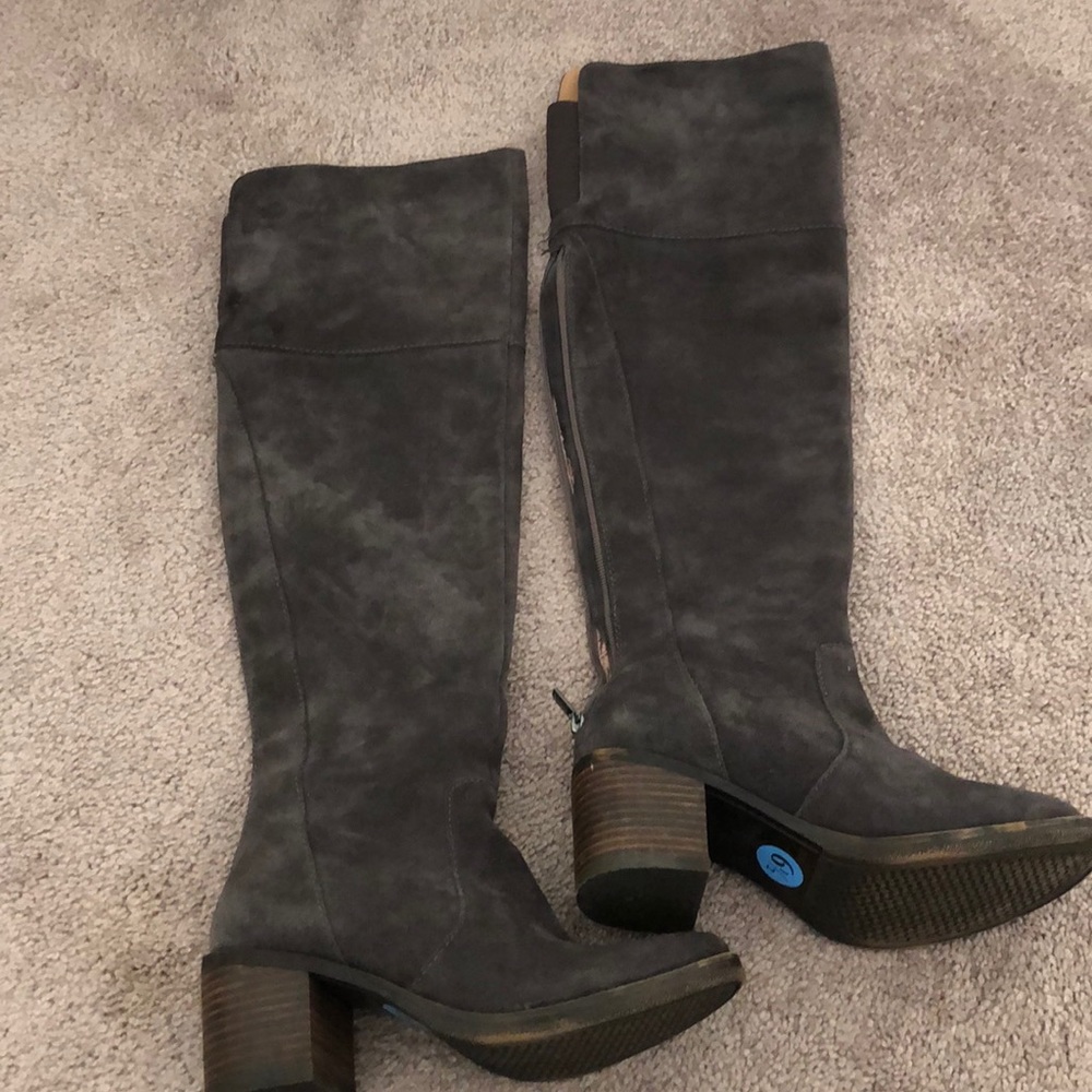 Lucky Brand Gray Suede Over The Knee Boots